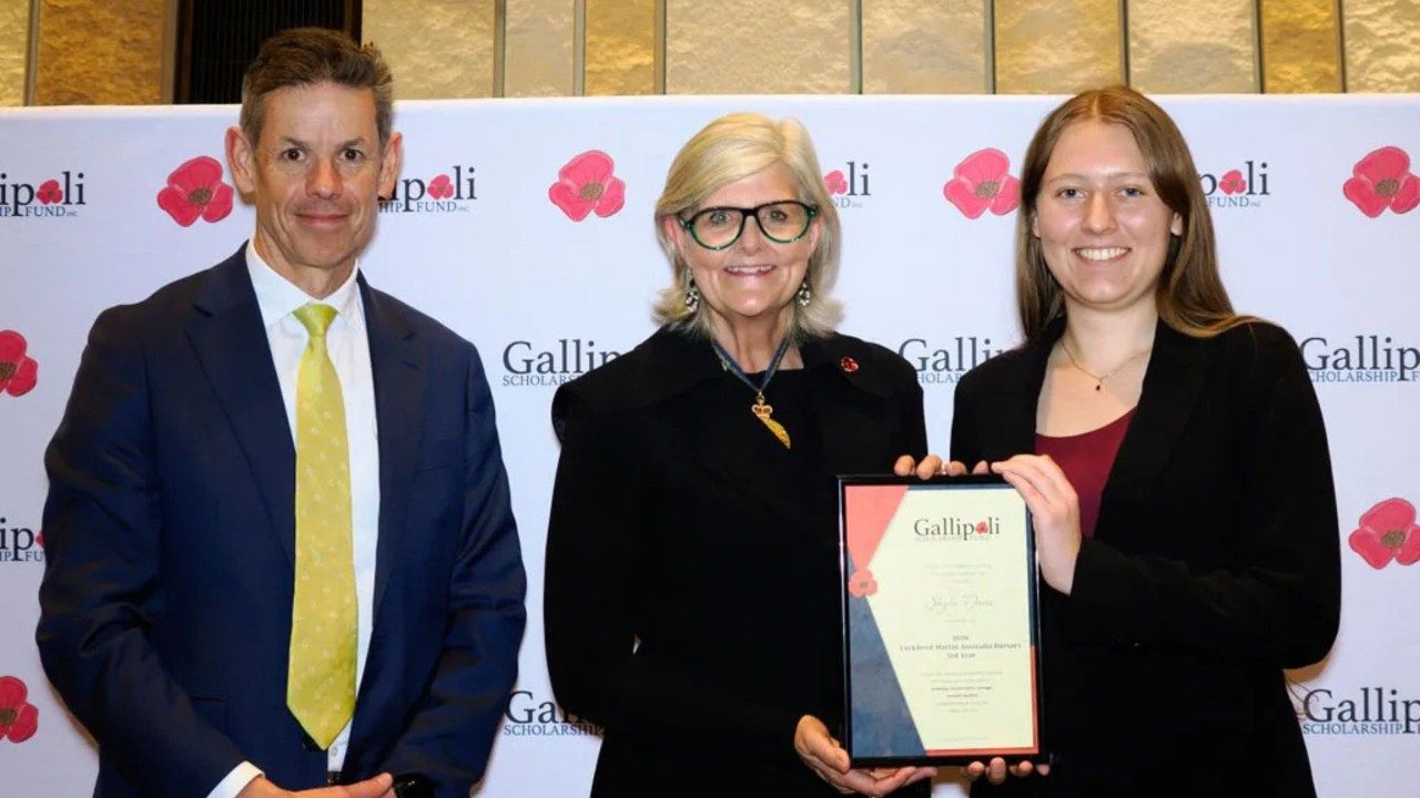 Skyla Davis at the 2026 Presentation Ceremony at the Australian War Memorial. 